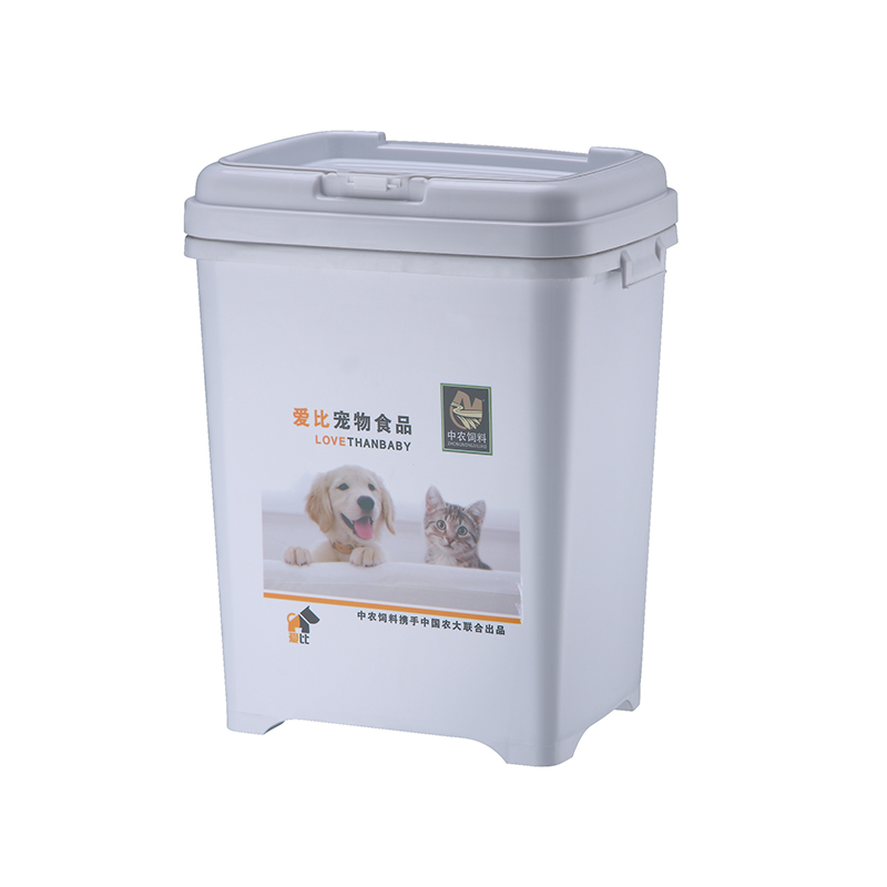 Cubo cuadrado para comida para perros - 15 kg